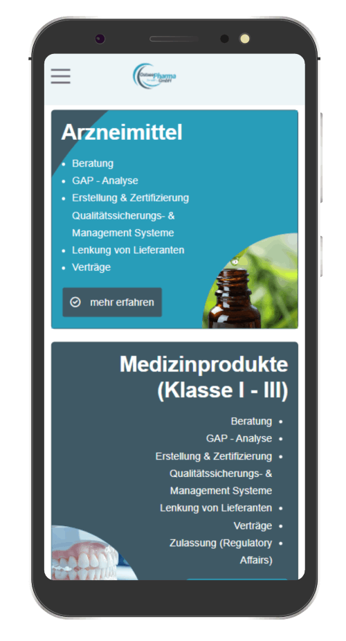 Übersichtsseite von Ostseepharma Seite nur Mobile